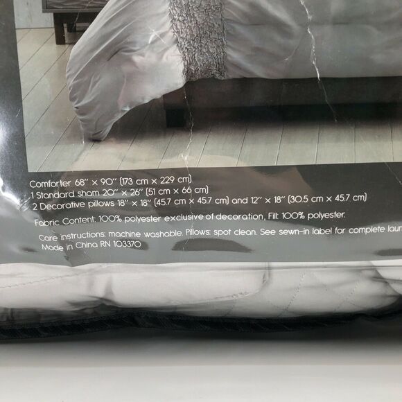 Hallmart Collectible Amalina 4-Pc Comforter Set Twin/ Twin XL Grey - Picture 7 of 9